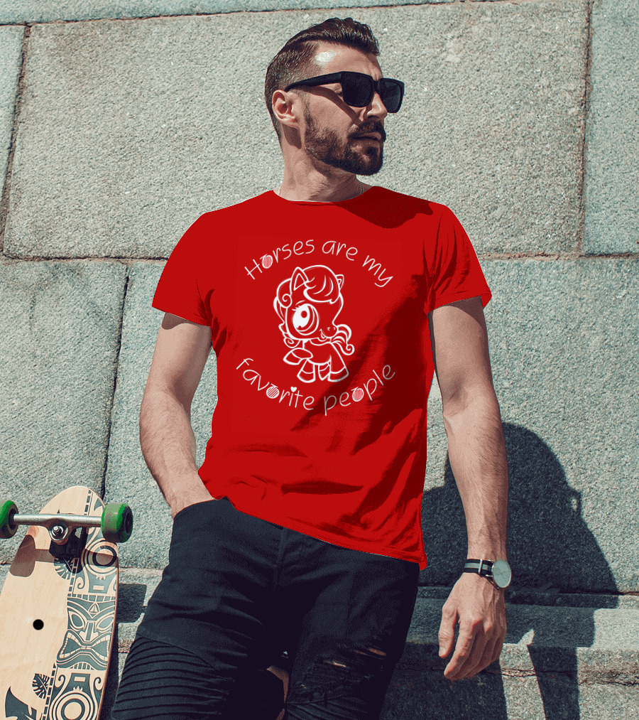 Horses Are My Favorite People Cute Cartoon T-Shirt