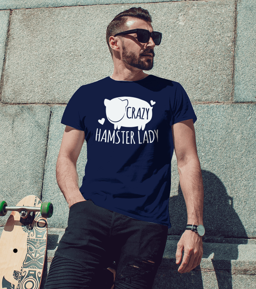 Crazy Hamster Lady With Hearts T-Shirt