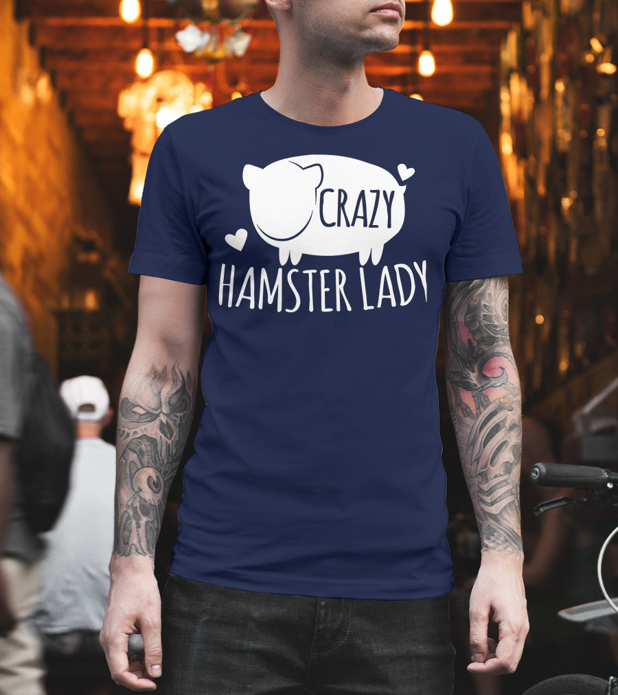 Crazy Hamster Lady With Hearts T-Shirt