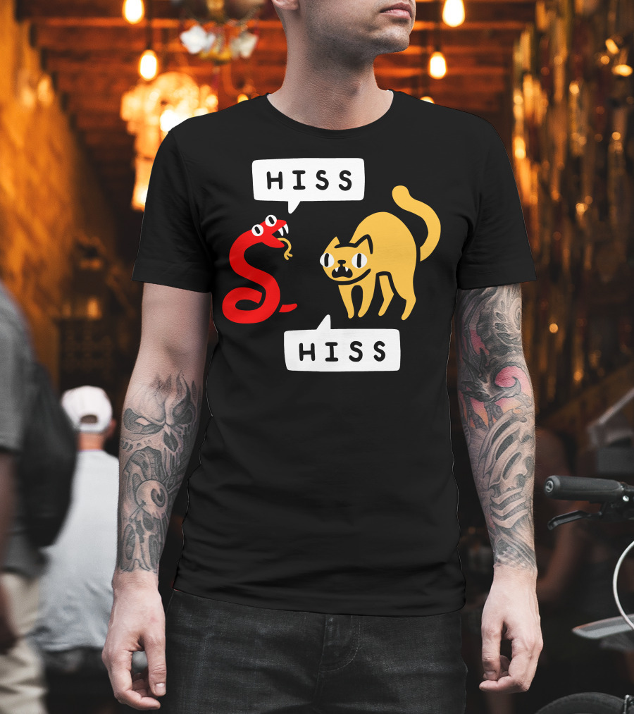 Hissy Fit Hiss Snake And Cat Conversation T-Shirt