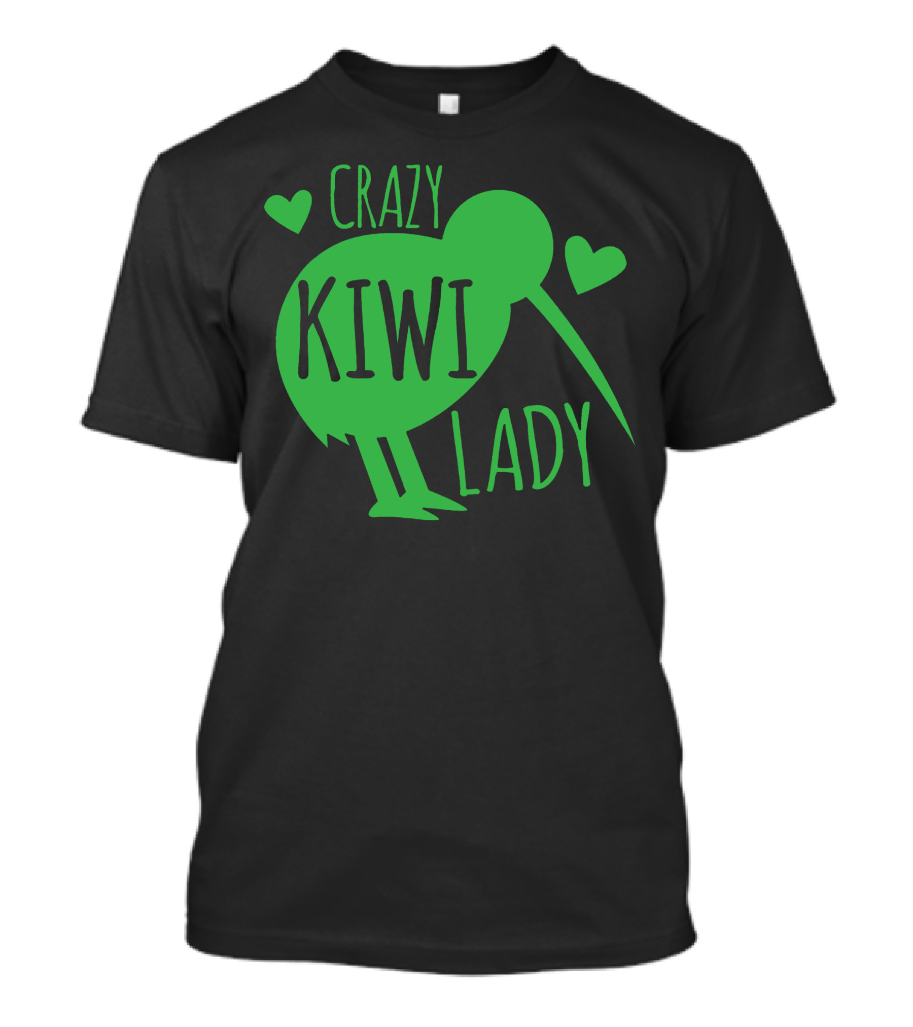 CRAZY KIWI LADY Kiwi Bird Hearts T-Shirt