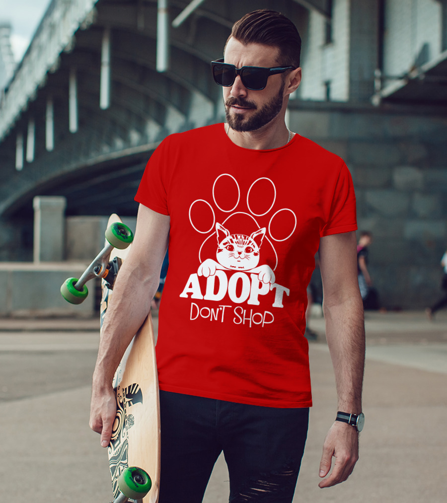 Cat Paw Adopt Don't Shop T-Shirt