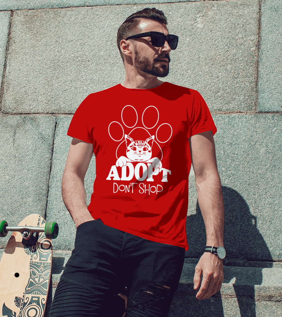 Cat Paw Adopt Don't Shop T-Shirt