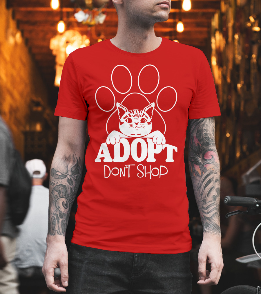 Cat Paw Adopt Don't Shop T-Shirt