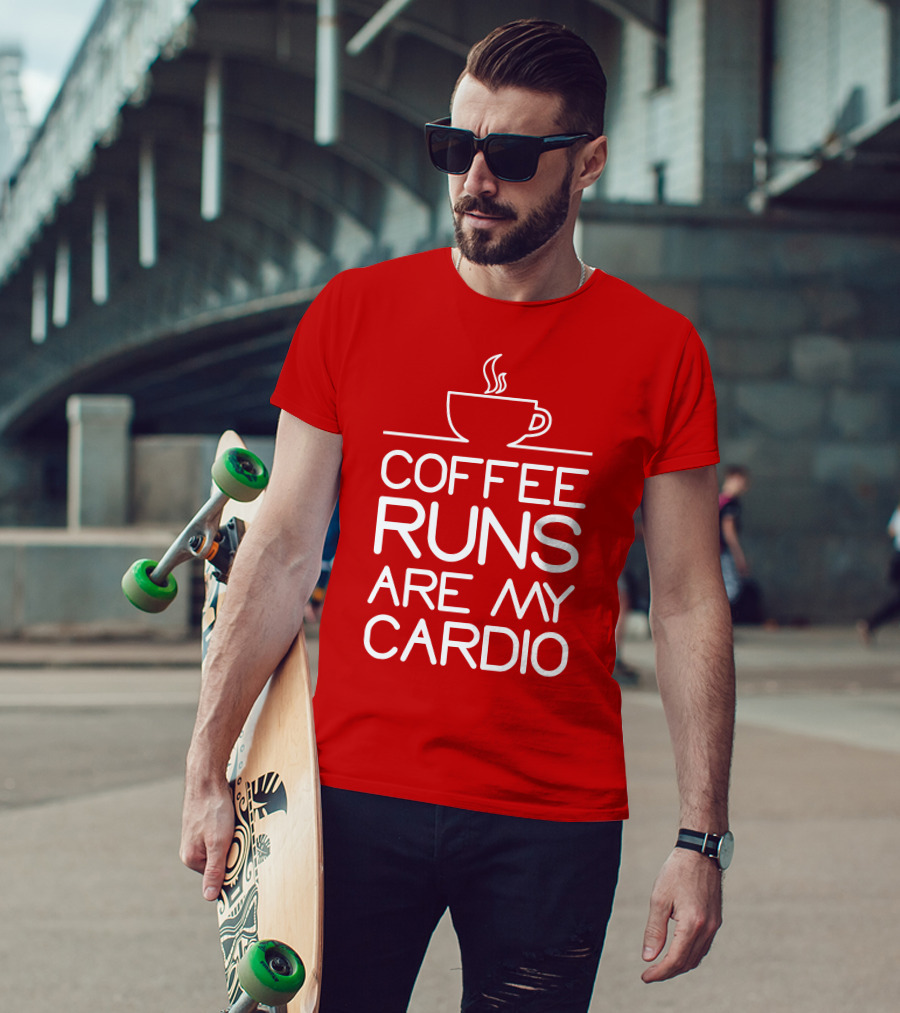 Coffee Runs Are My Cardio Cup Icon T-Shirt