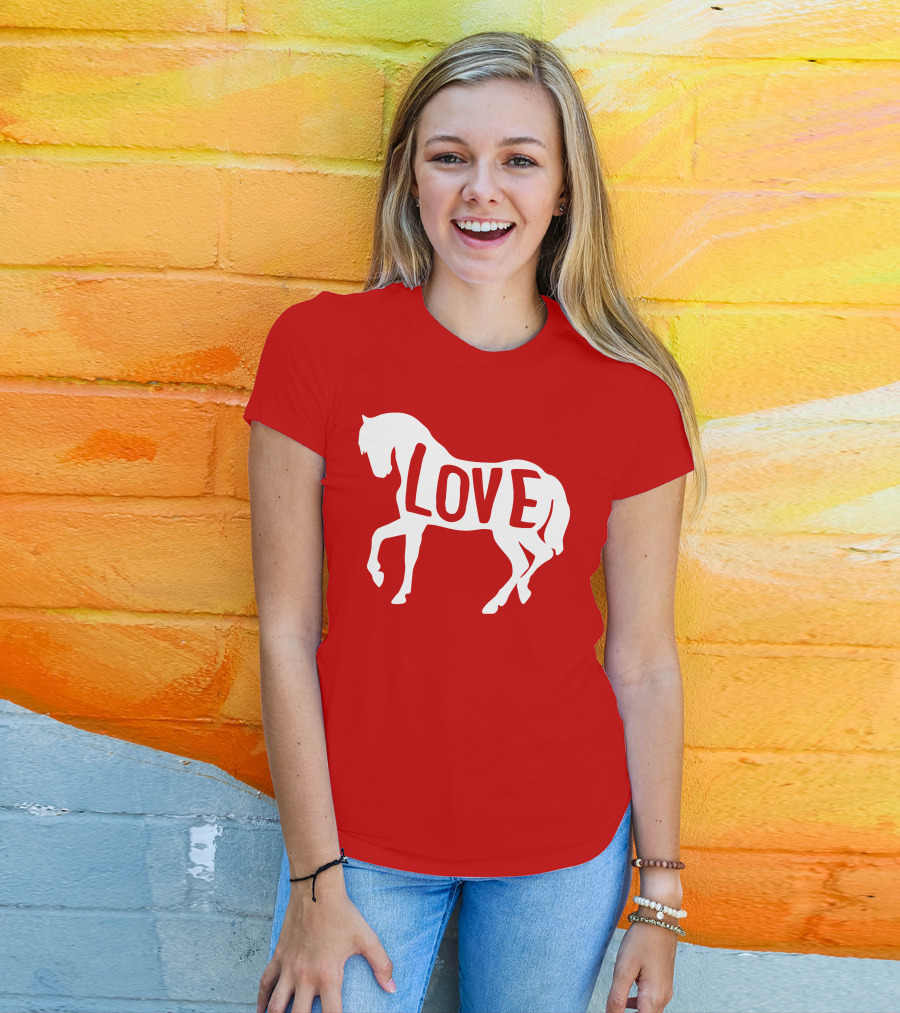 Love Horse White Silhouette T-Shirt