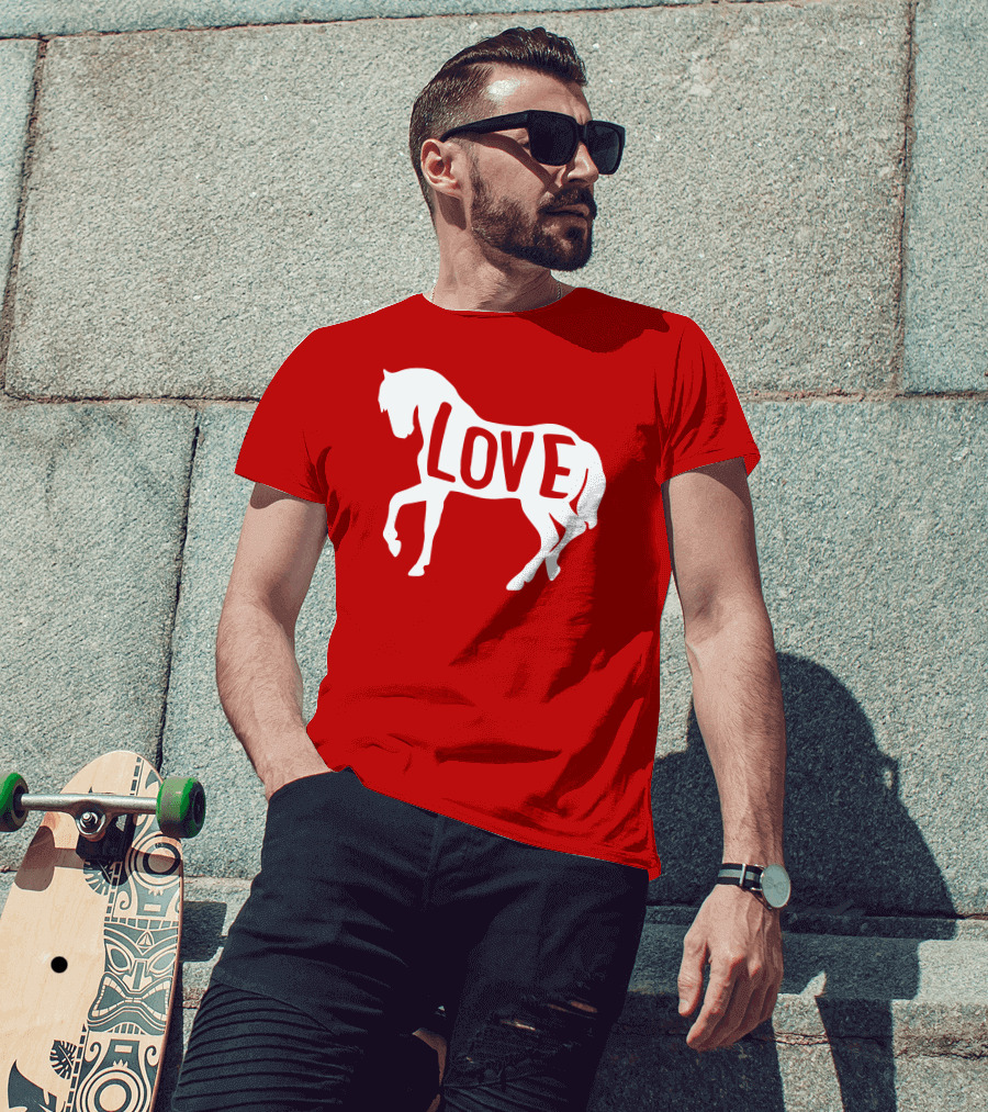 Love Horse White Silhouette T-Shirt