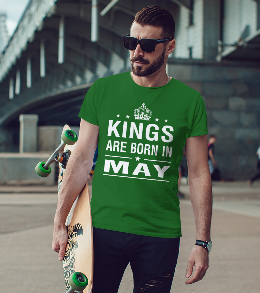 Kings Are Born In May Crown Stars T-Shirt