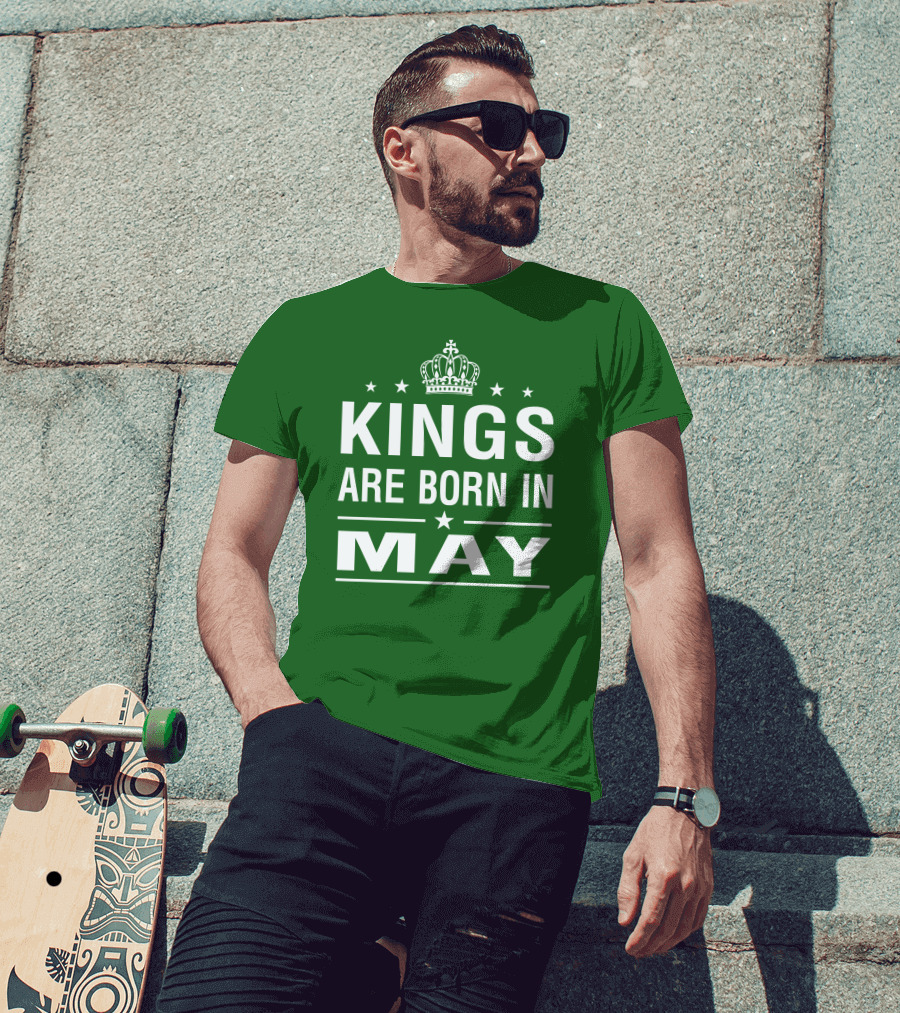 Kings Are Born In May Crown Stars T-Shirt