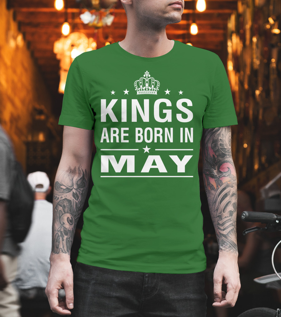 Kings Are Born In May Crown Stars T-Shirt