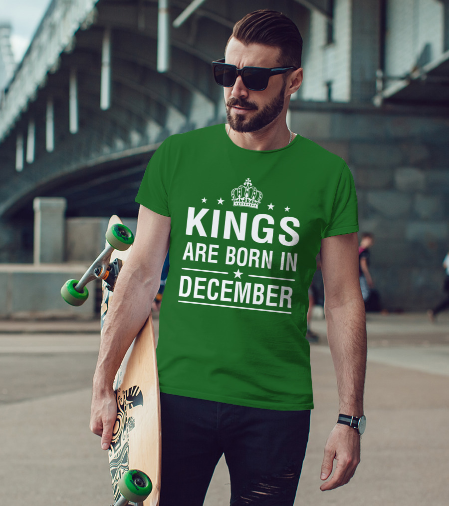 Kings Are Born In December Crown Stars T-Shirt