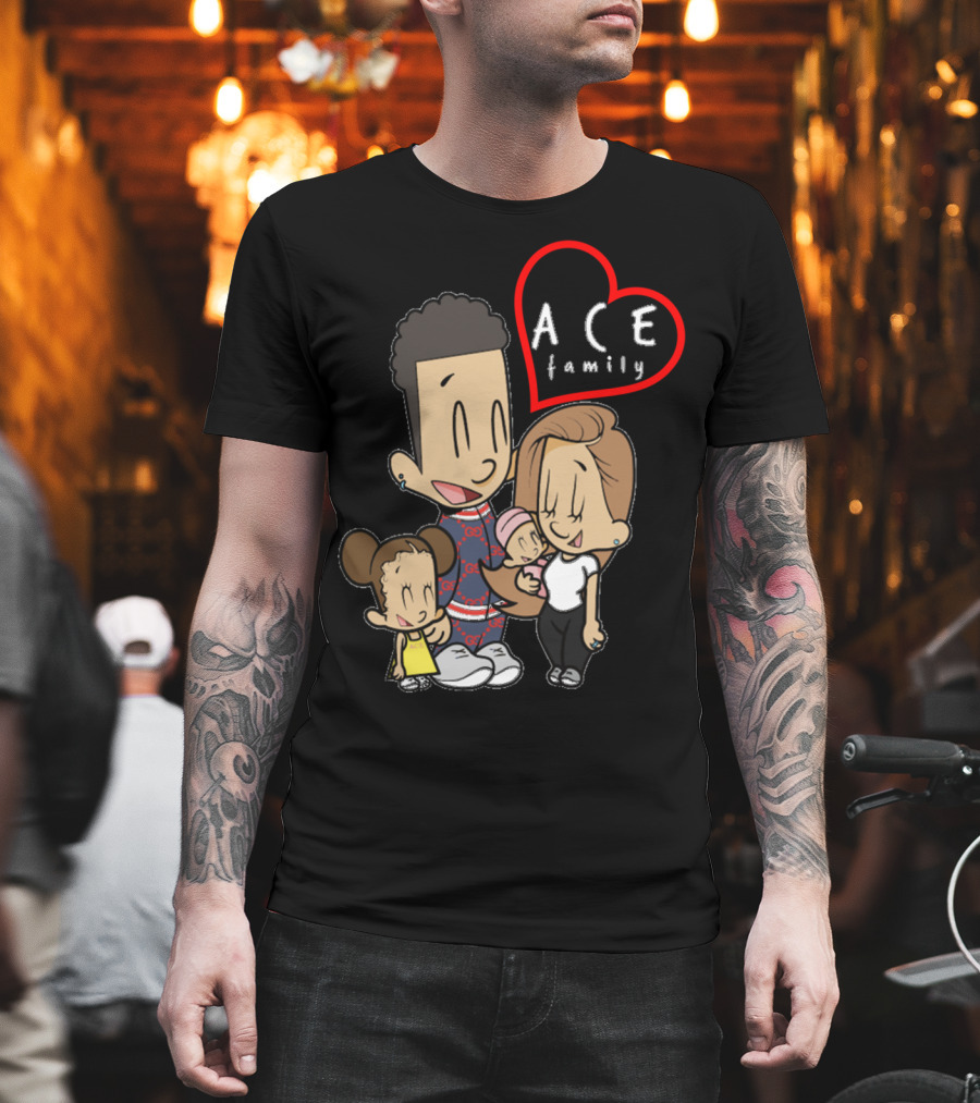 Ace Family Cartoon Heart Merck T-Shirt
