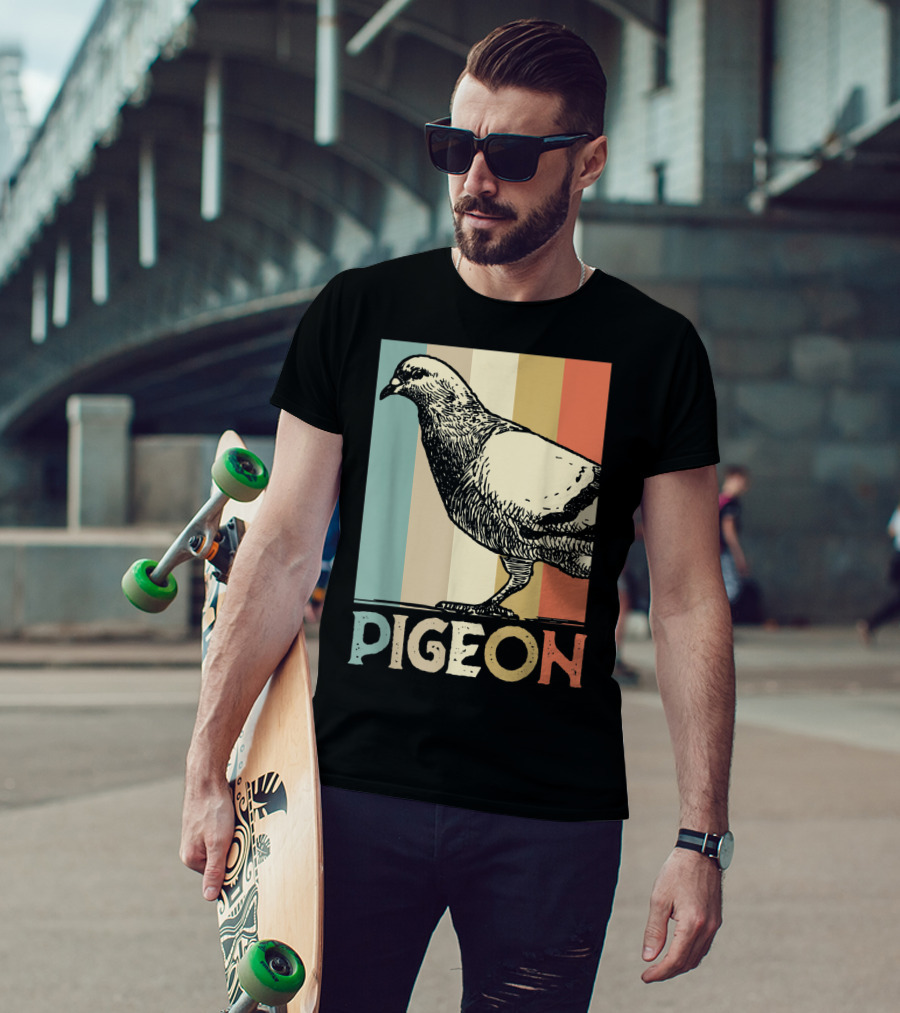 Pigeon Breeder Racing Retro Bird Stripes T-Shirt