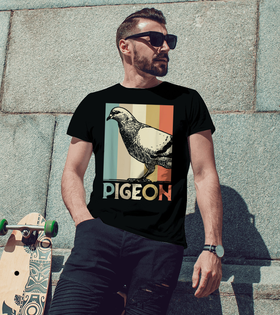 Pigeon Breeder Racing Retro Bird Stripes T-Shirt
