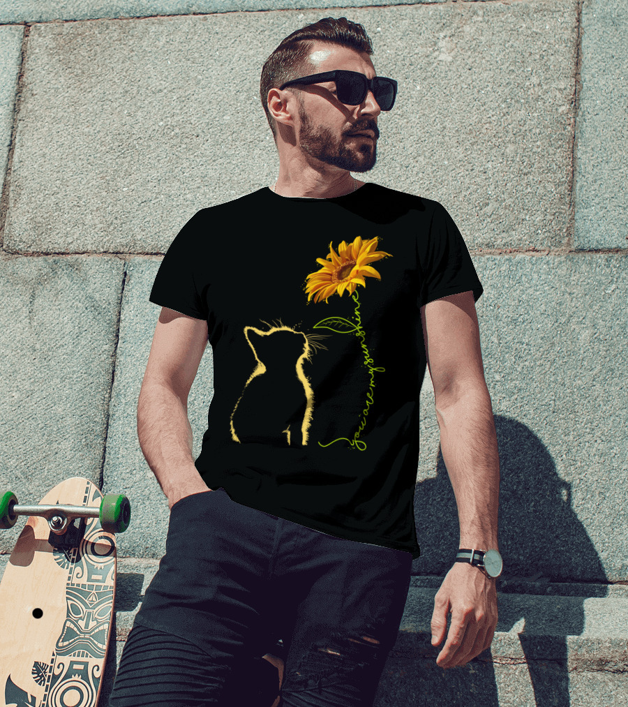 Cat You Are My Sunshine Cat And Sunflower T-Shirt