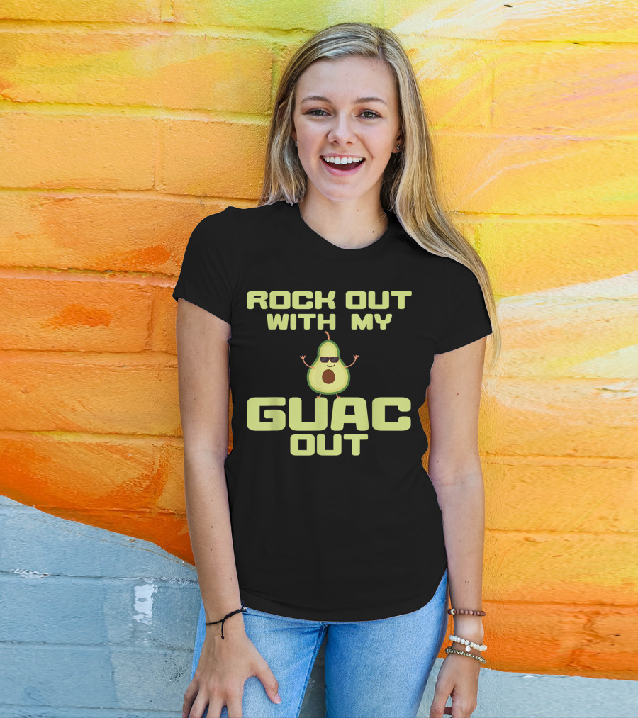 Rock Out With My Guac Out Cool Avocado Cocktail Lovers T-Shirt