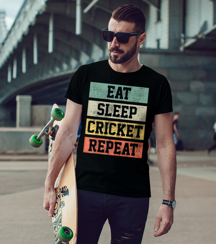 Eat Sleep Cricket Repeat Vintage Player Coach T-Shirt