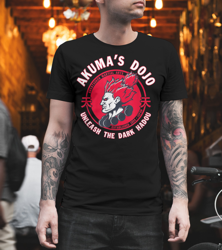Akuma's Dojo Unleash The Dark Hadou Ansatsuken Martial Arts Japan T-Shirt