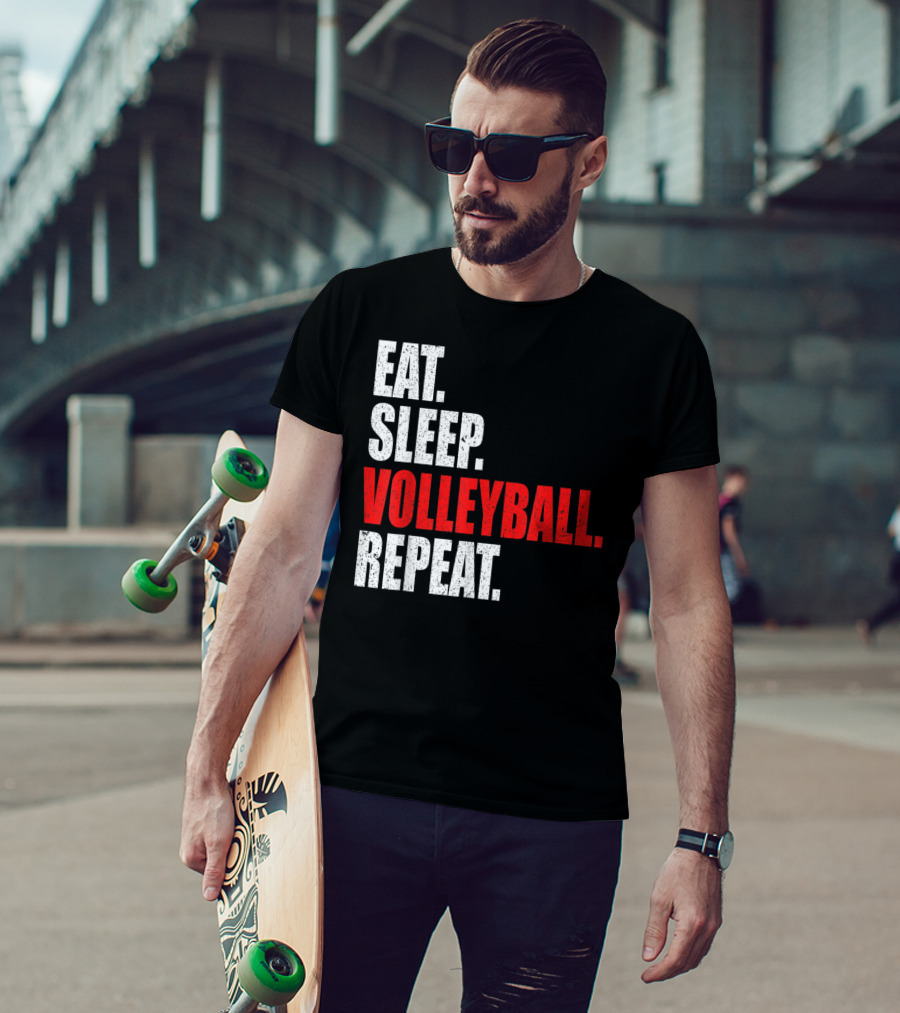 Eat Sleep Volleyball Repeat Volleyball Player Life Cycle T-Shirt