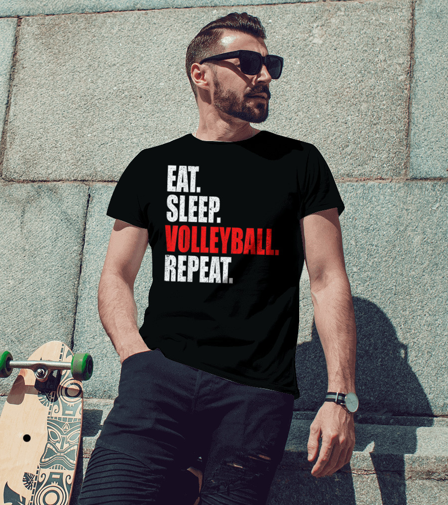 Eat Sleep Volleyball Repeat Volleyball Player Life Cycle T-Shirt