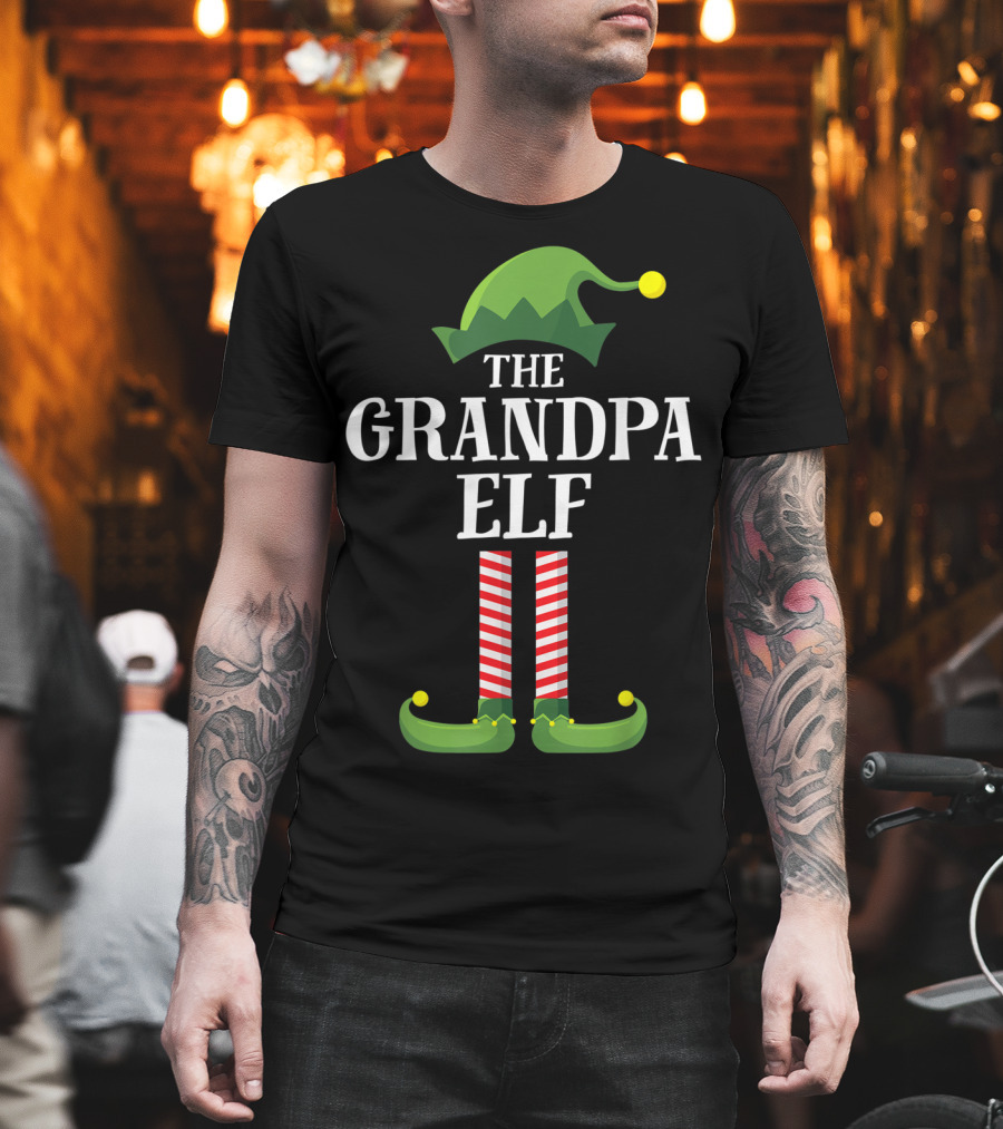 The Grandpa Elf Christmas Holiday Group Matching Family T-Shirt