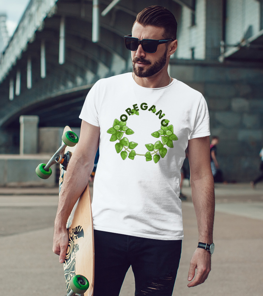 Oregano Herb Collectors Green Leaf Wreath T-Shirt