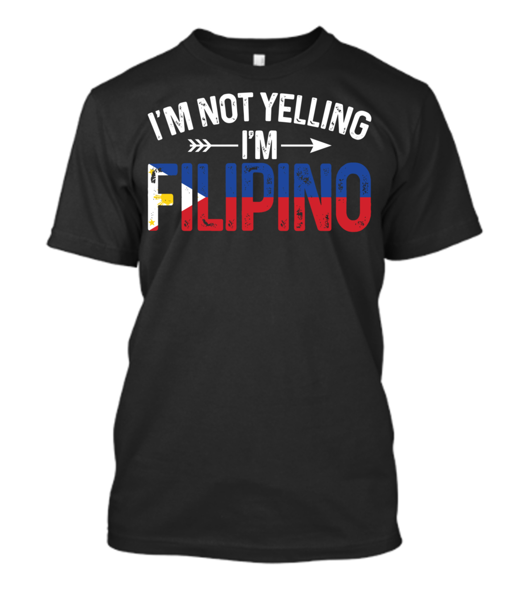 I'm Not Yelling I'm Filipino With Philippines Flag Colors T-Shirt