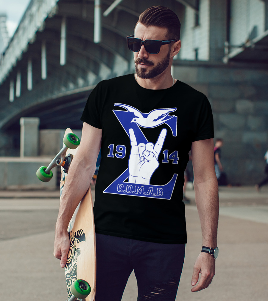 1914 Sigma Dove Hand Sign G.O.M.A.B Blue T-Shirt