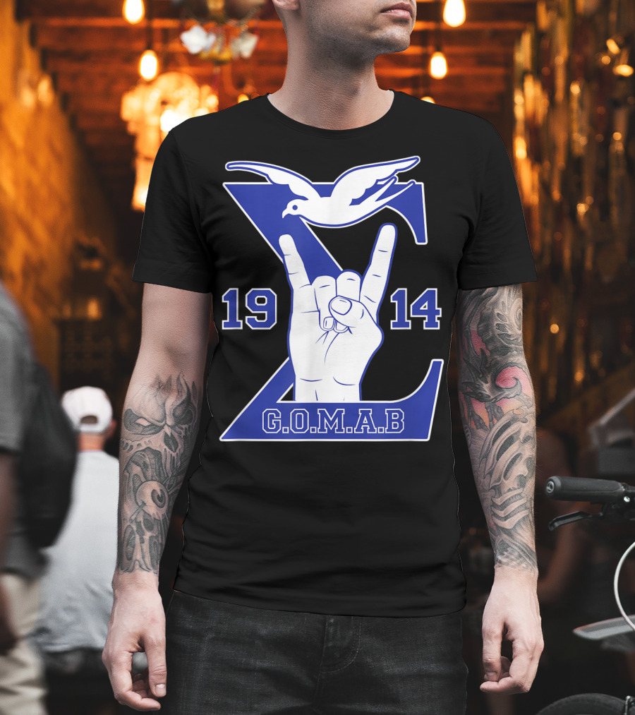 1914 Sigma Dove Hand Sign G.O.M.A.B Blue T-Shirt