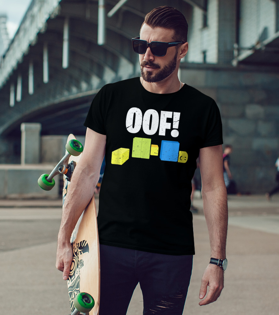 Oof Blox Noob Funny Gamer Blocks Oof Face T-Shirt