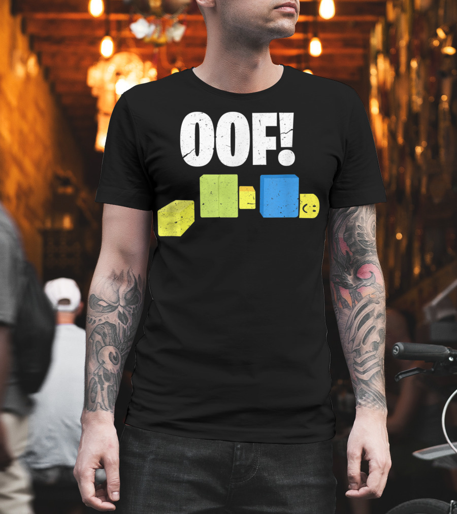 Oof Blox Noob Funny Gamer Blocks Oof Face T-Shirt
