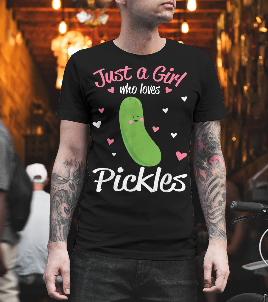 Just a Girl Who Loves Pickles Hearts T-Shirt