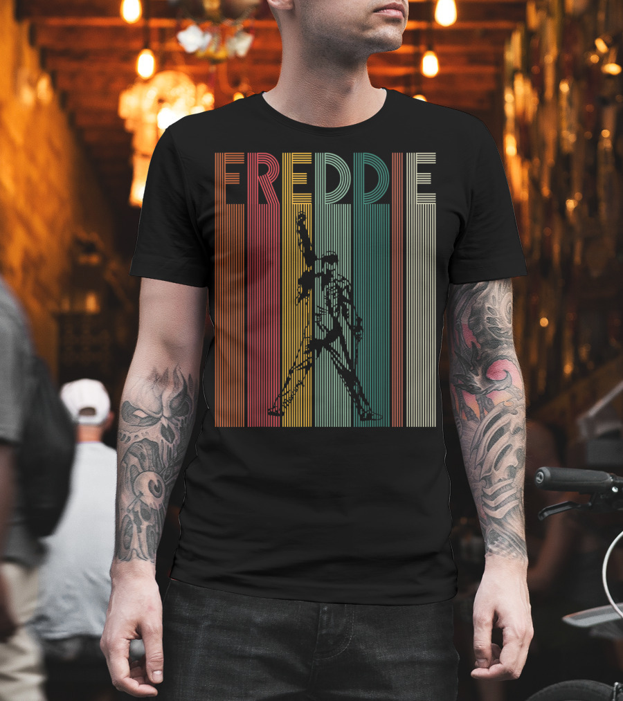 Freddie Mercury Retro Distressed Vintage Line T-Shirt