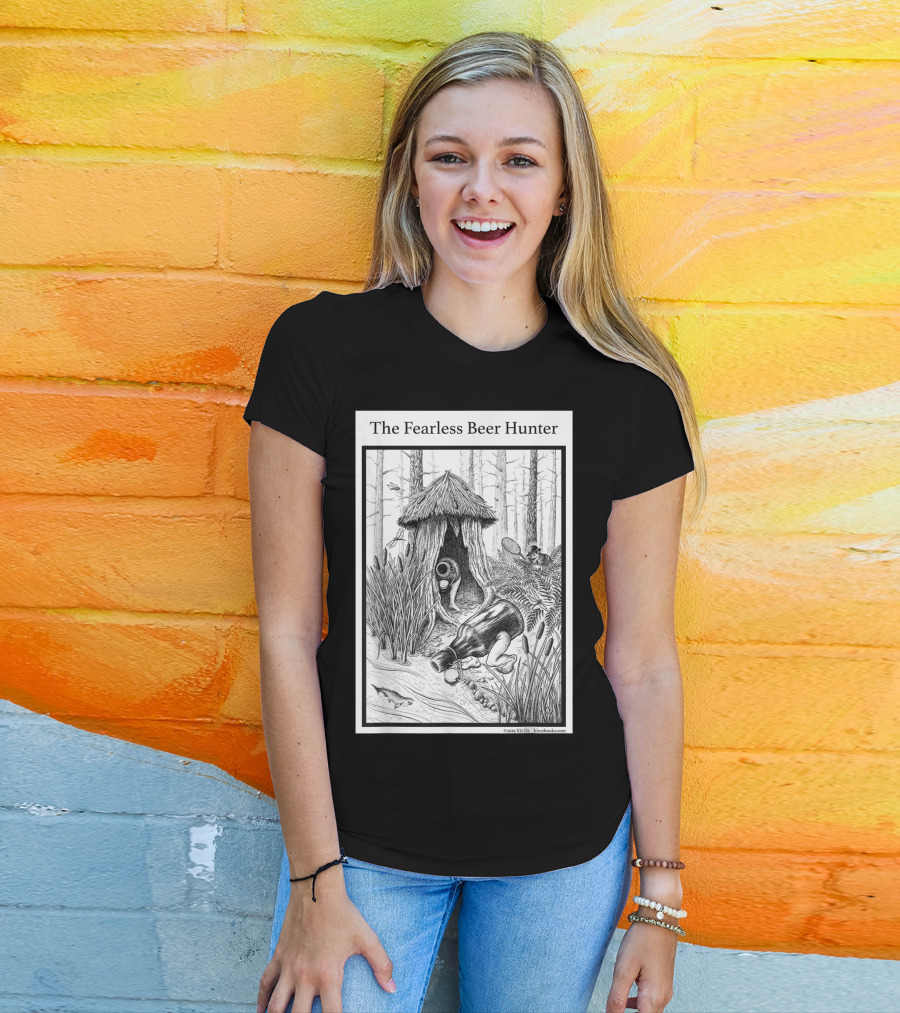 The Fearless Beer Hunter Forest Adventure Hut Scene T-Shirt