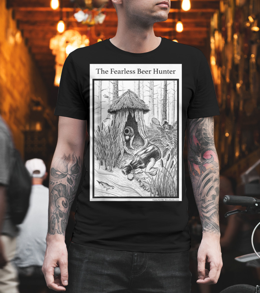 The Fearless Beer Hunter Forest Adventure Hut Scene T-Shirt