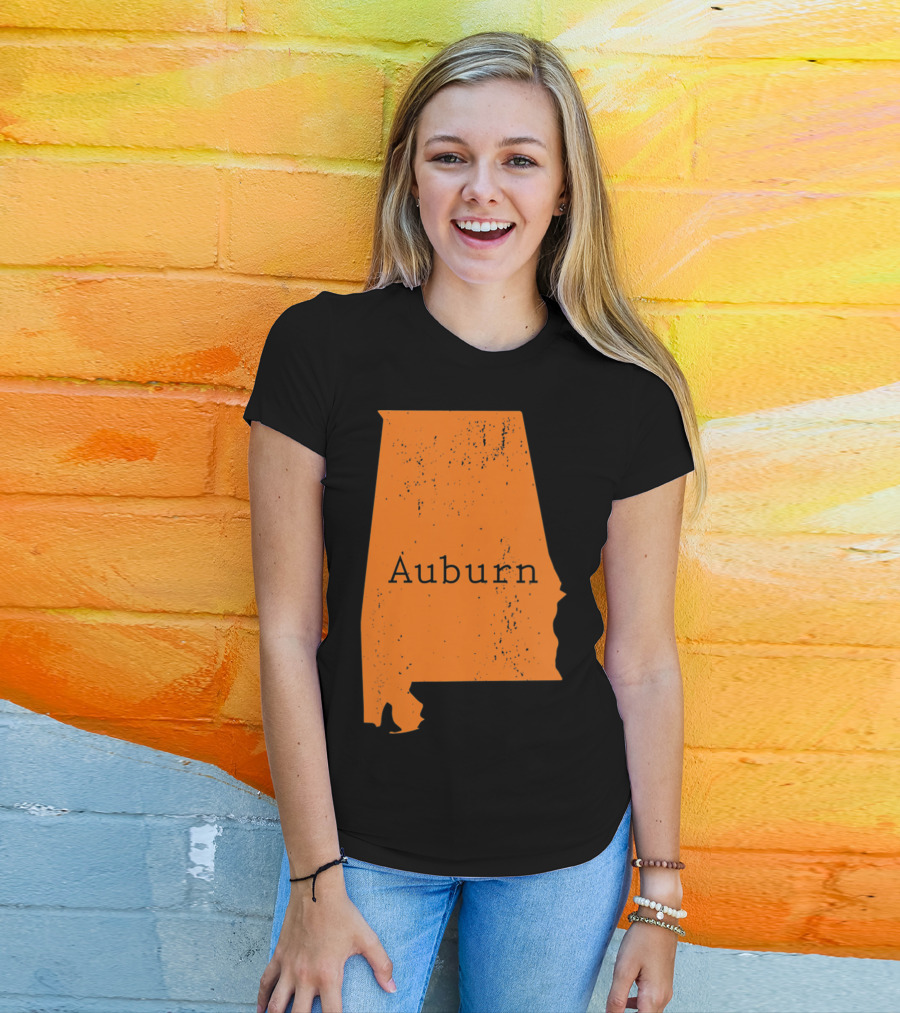 Auburn Alabama Vintage Map T-Shirt