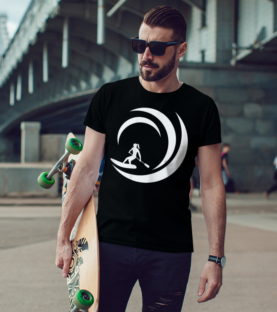 Stand Up Paddle Board SUP Paddling Wave Circle T-Shirt