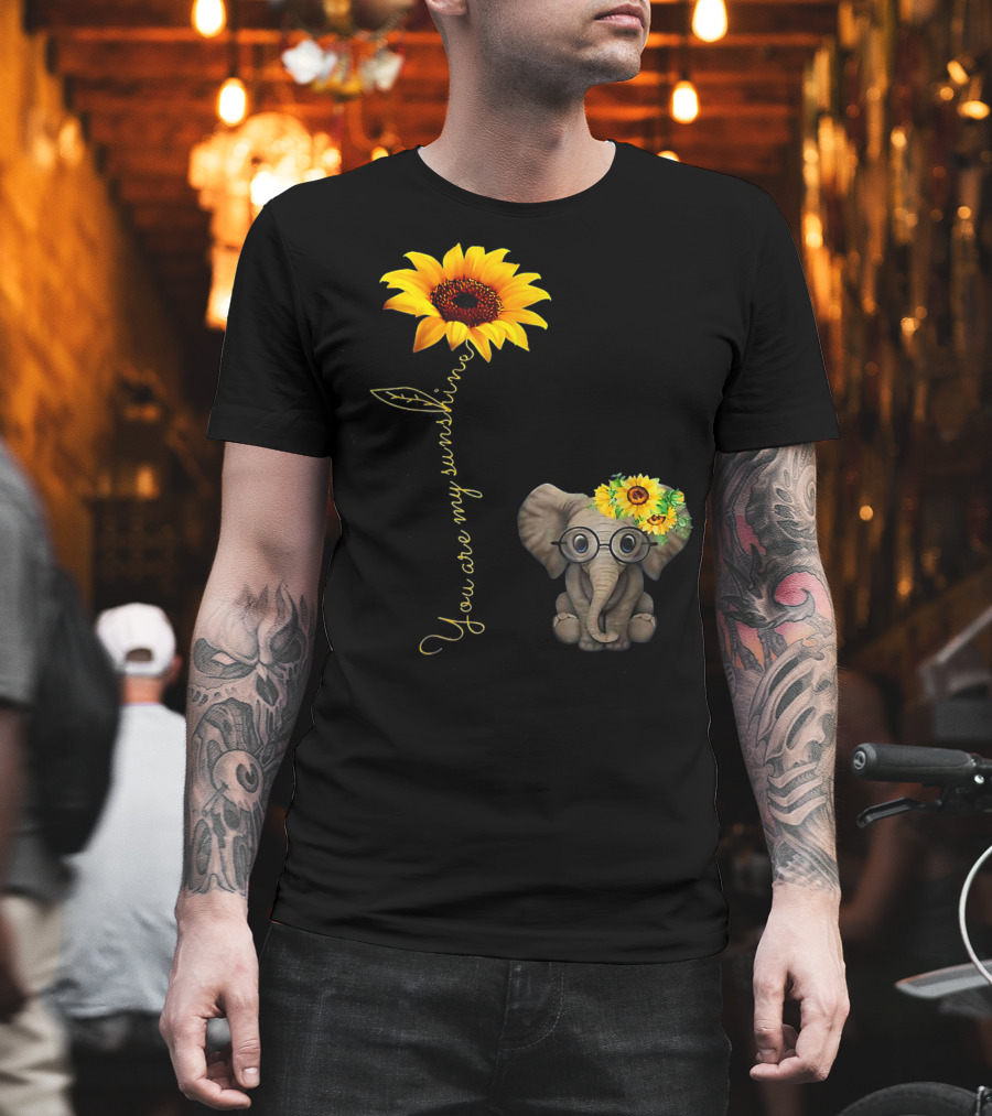 You Are My Sunshine Sunflower Elephant Hippie T-Shirt