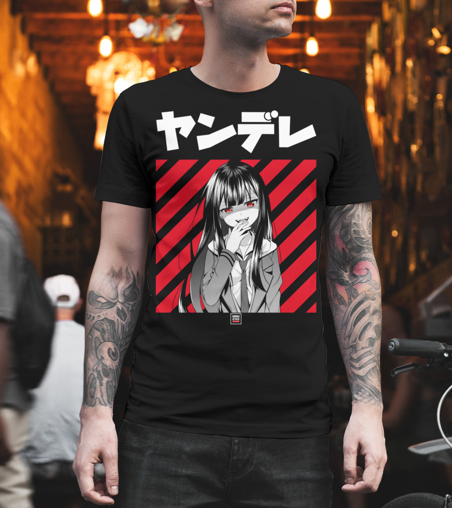 Yandere Japanese Anime Red Eyes Dark Hair Manga T-Shirt
