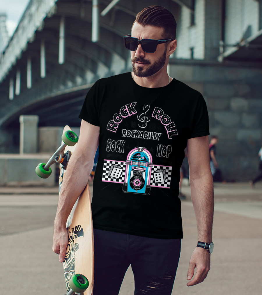 Rock And Roll Rockabilly 1958 Sock Hop Party Jukebox T-Shirt