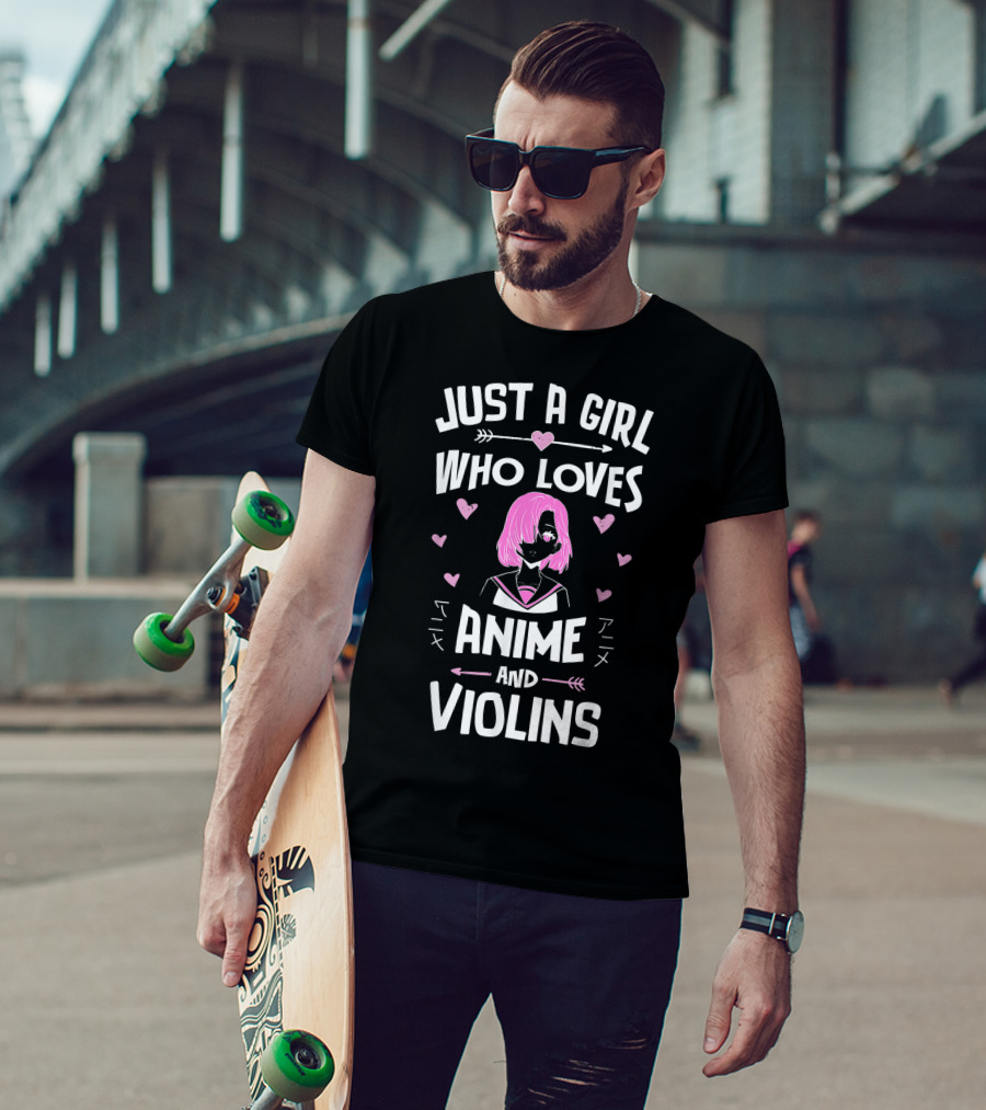 Just A Girl Who Loves Anime And Violins T-Shirt