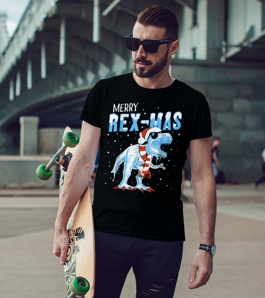 Merry Rexmas Santa Dinosaur Christmas T-Shirt