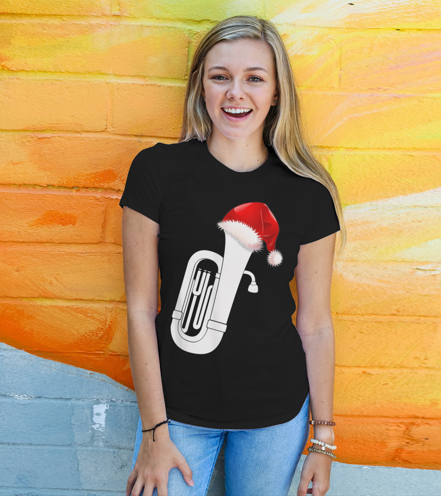 Christmas Tuba Santa Band Players Festive Holiday Instrument T-Shirt