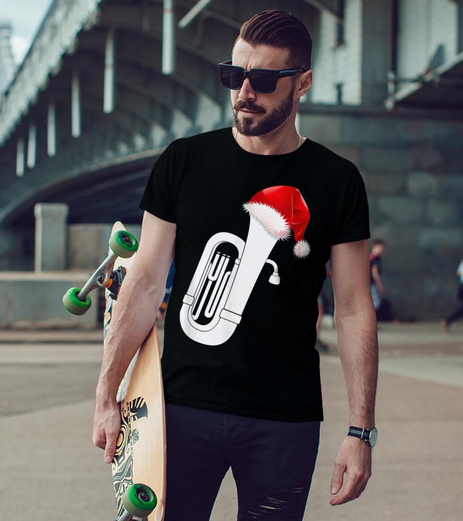 Christmas Tuba Santa Band Players Festive Holiday Instrument T-Shirt