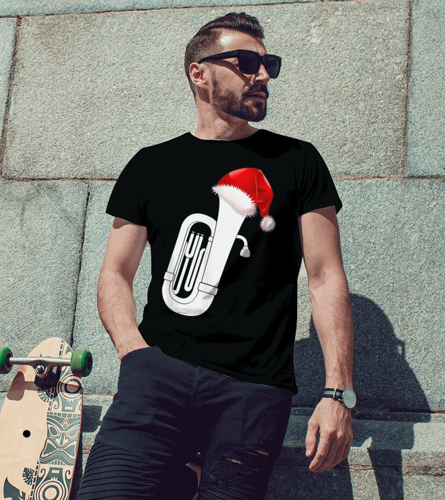 Christmas Tuba Santa Band Players Festive Holiday Instrument T-Shirt