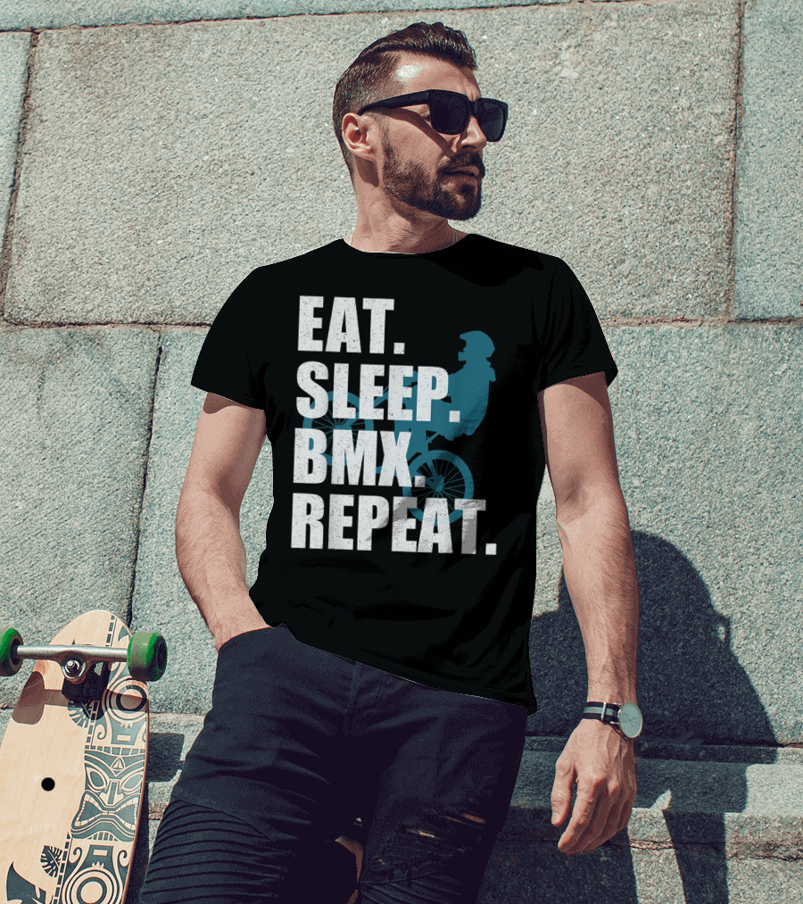Eat Sleep BMX Repeat Funny Vintage BMX Rider T-Shirt
