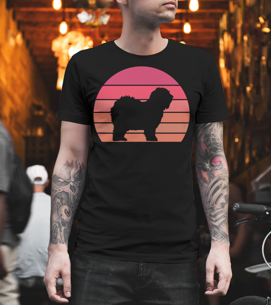 English Sheepdog Cool Vintage Sunset T-Shirt
