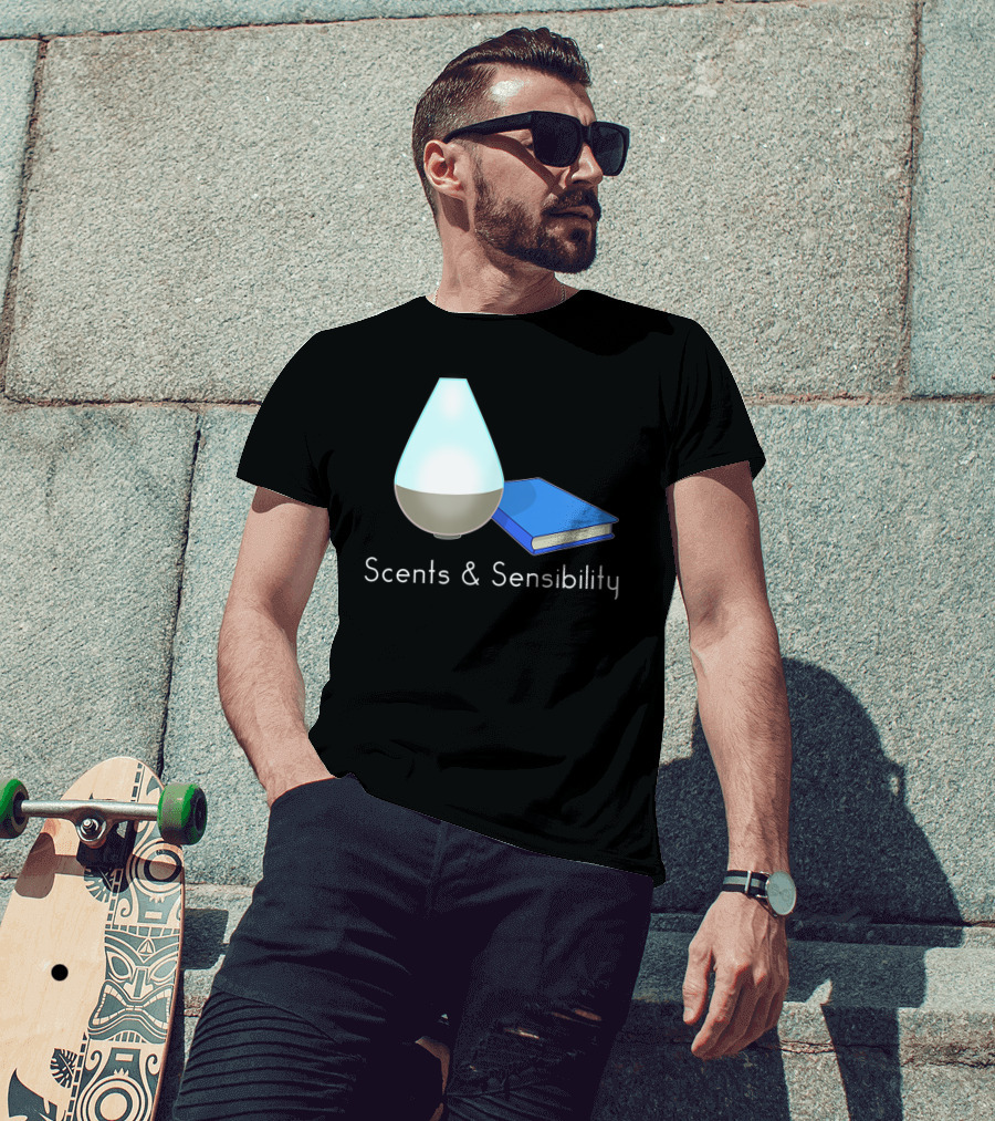 Scents And Sensibility Essential Oils Diffuser Jane Austen Sense Book T-Shirt