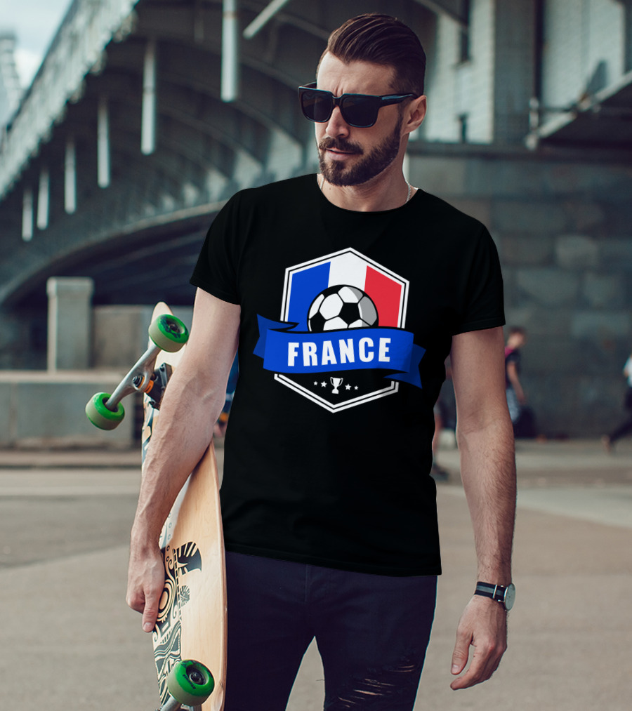 France Soccer French Team Ball Flag Trophy Fan T-Shirt