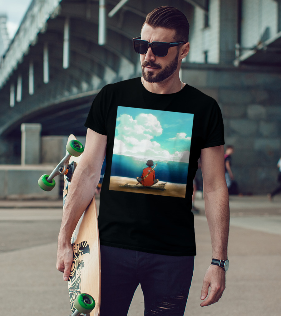 Samurai Champloo Reflective Ocean Scene T-Shirt